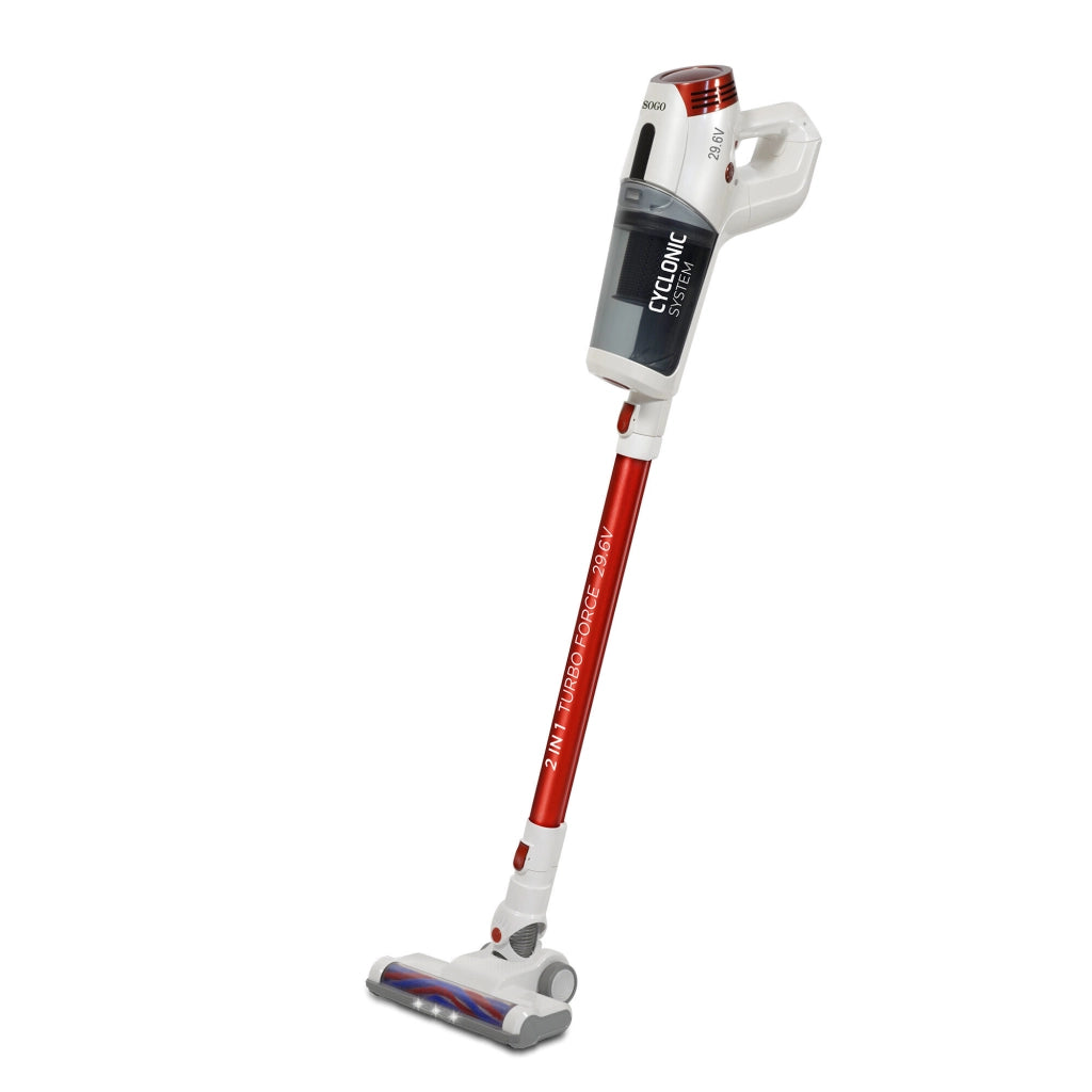 Aspirapolvere scopa elettrica ricaricabile senza fili, batteria litio 29.6V 135W, filtro HEPA doppia velocità 700ml - SOGO