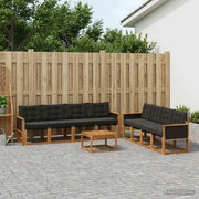 Set di divani da esterno con cuscino 9 pcs Naturale e Nero 3381848