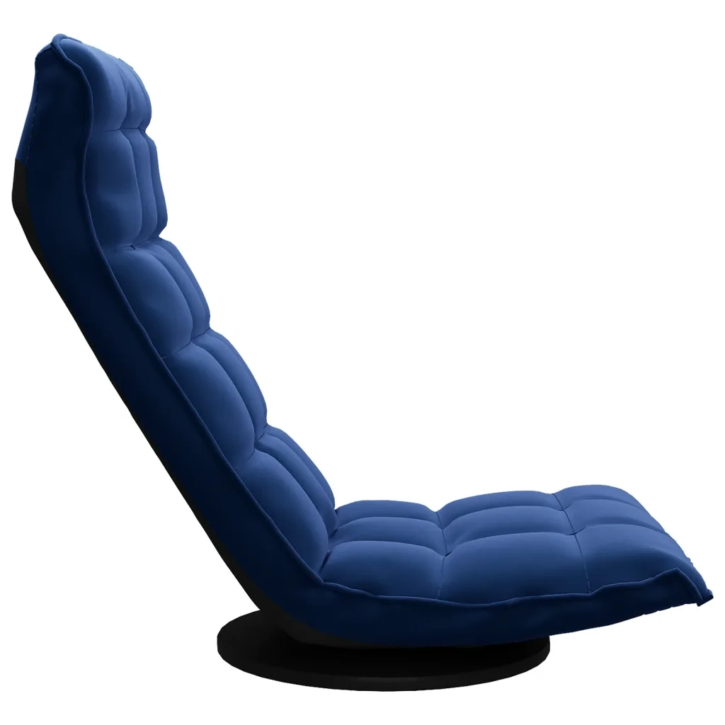 Sedia da Pavimento Girevole Blu in Velluto 336563
