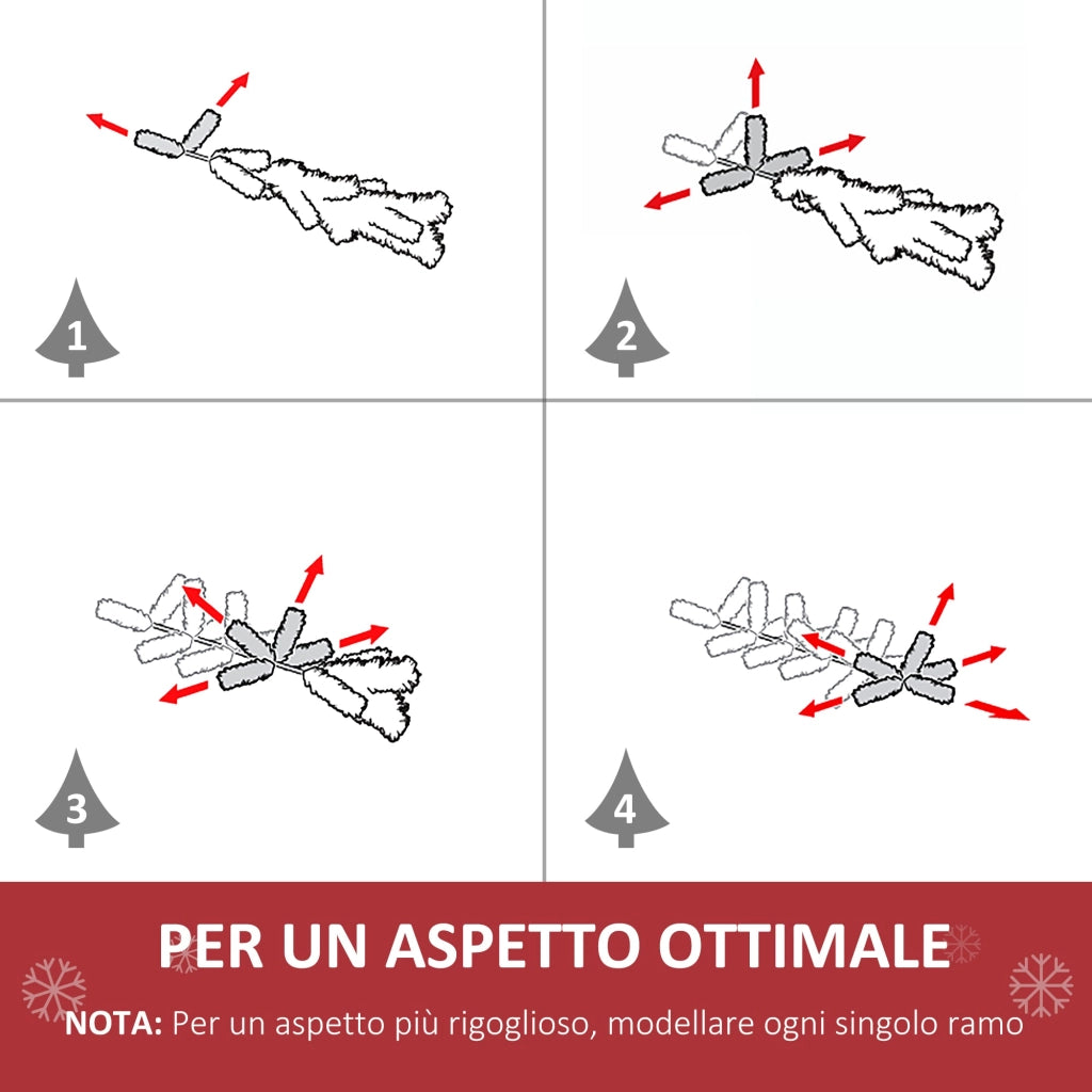 Albero di Natale Artificiale 180 cm 1000 Punte  Verde
