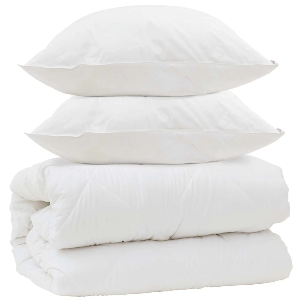 Piumone | Duvet con Cuscini con cuscino 3 pz Bianco Microfibra