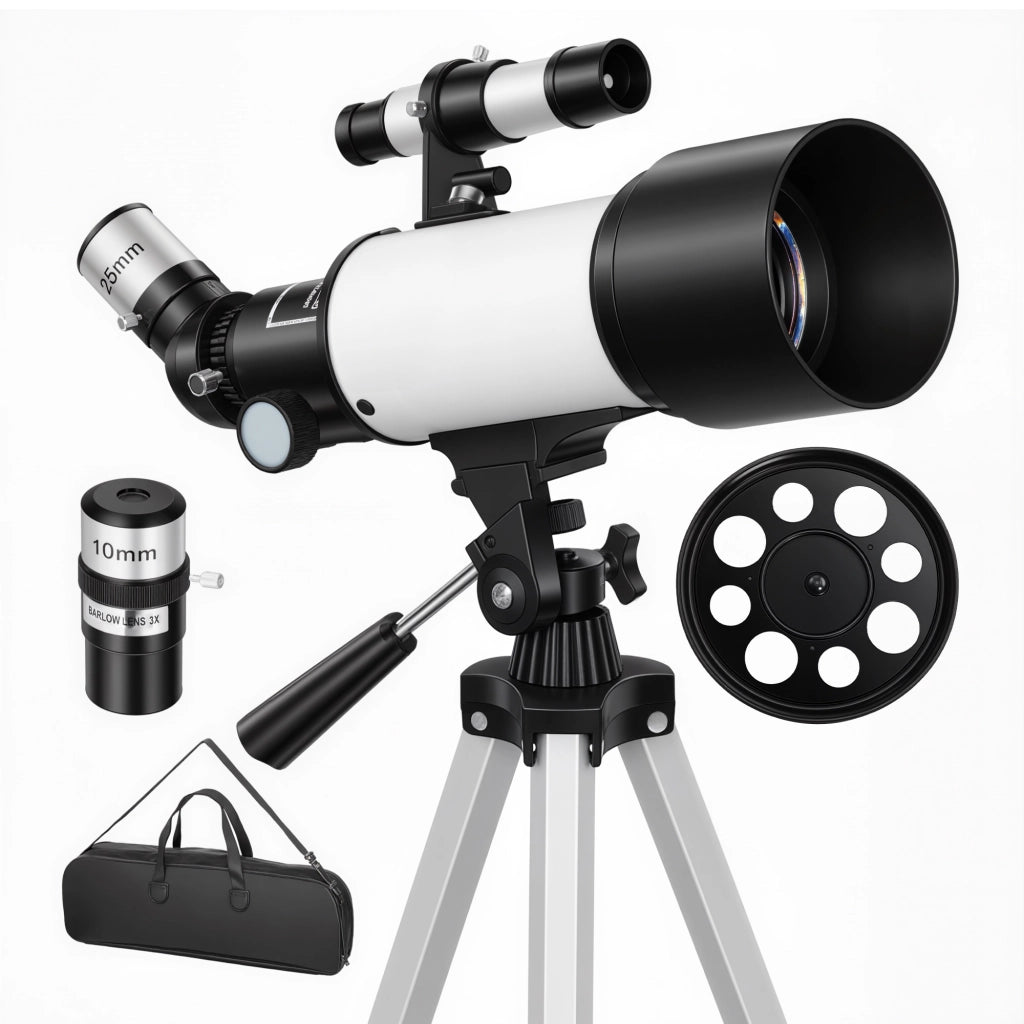 Telescopio astronomico per adulti e principianti 70 mm ¨C Minimal ¨C 80x80x135 cm bianco