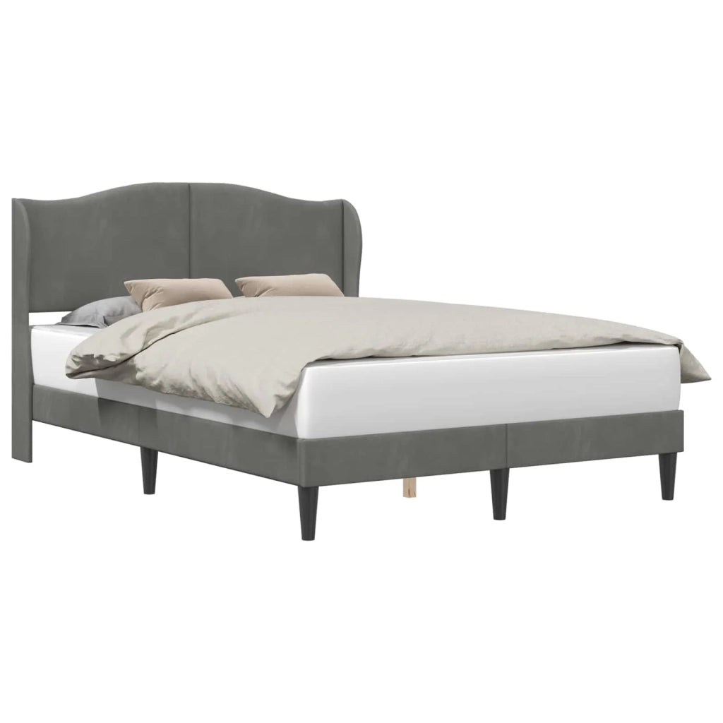 Struttura del letto-Giroletto Grigio Scuro 140 x 200 cm Velluto 399530