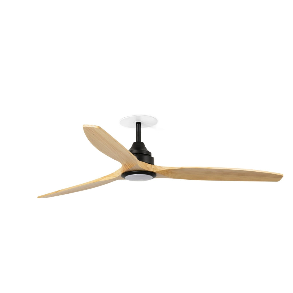 FARO Faro a incasso ALO DC Ø1520 nero opaco LED acciaio e plexiglas pale in legno di pino modello FARO-33719DCSR