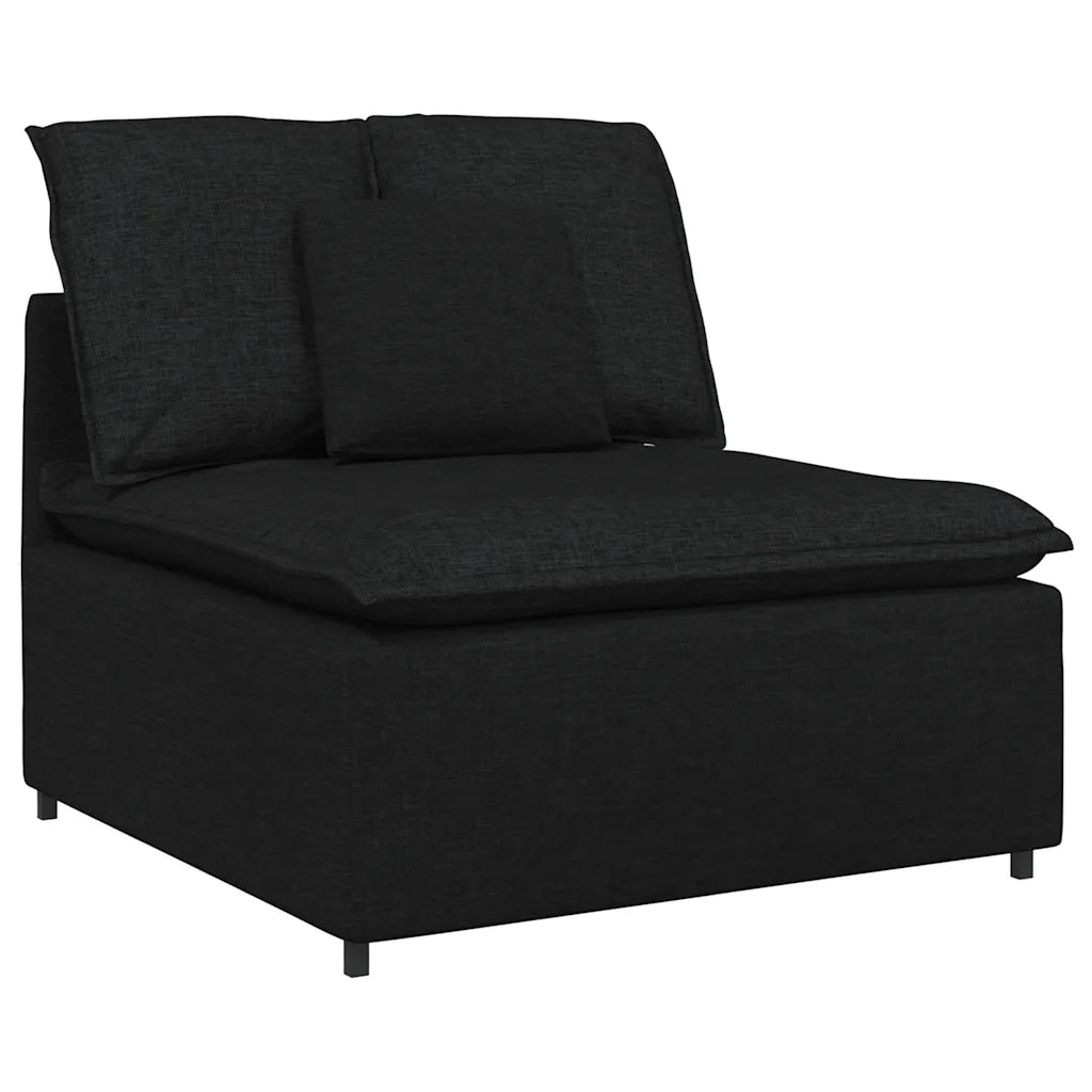 Modulo Centrale Divano Modulare con Cuscini Nero 100 cm CFW8446127