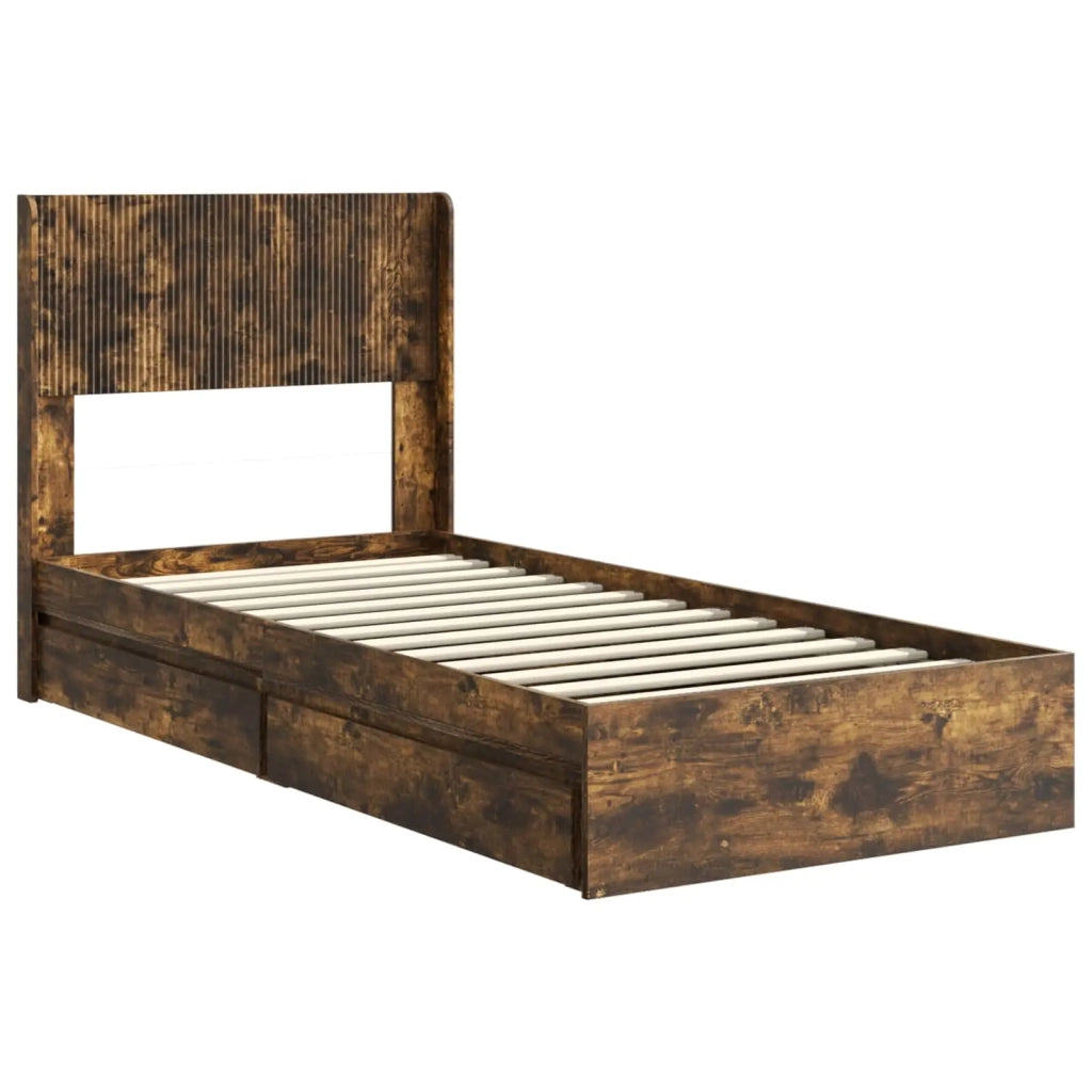 Letto da camera | Struttura del letto con stoccaggio e testata 3 pcs