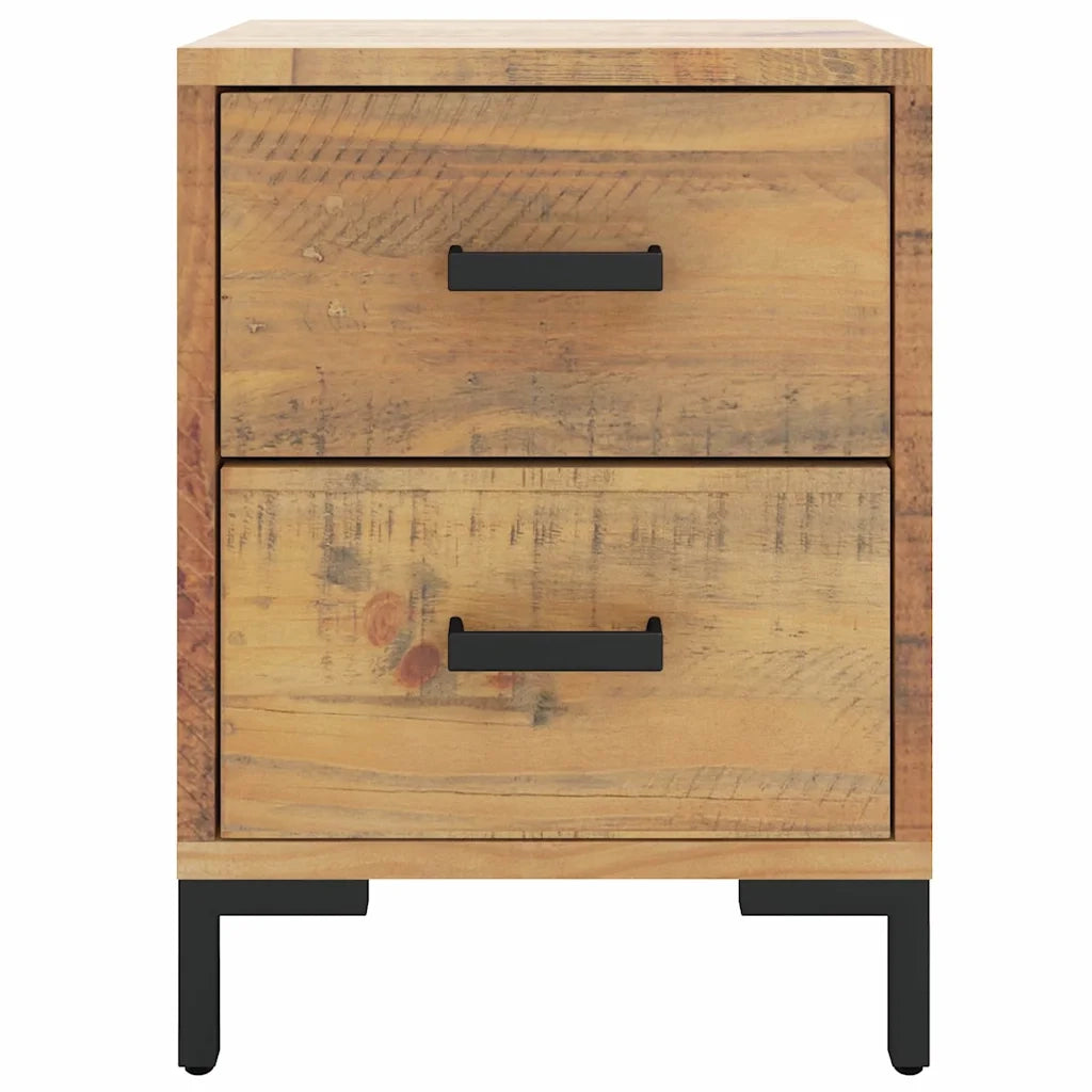 Comodino-Tavolino da notte Marrone 36x30x45 cm in Legno Massello di Pino