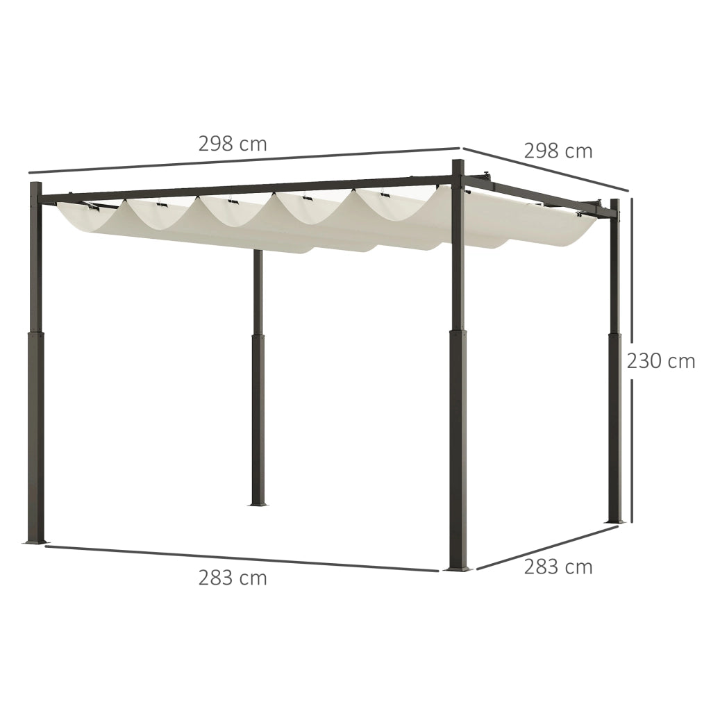 Pergola da giardino ¨C Minimal ¨C 3x3 m, crema, metallo