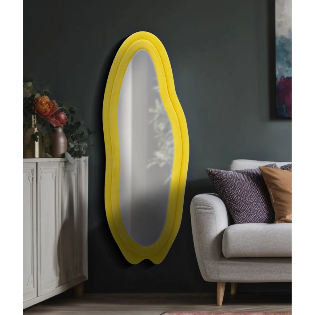 Specchio con Cornice VKH467, Giallo, MDF, 40x4x160 cm