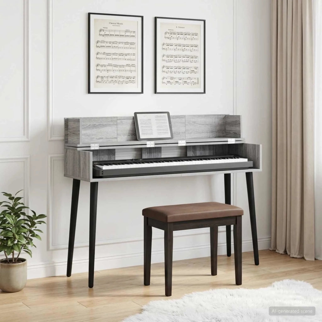 Scrivania studio Sonoma grigio 110 x 40 x 19,5 cm 8006689