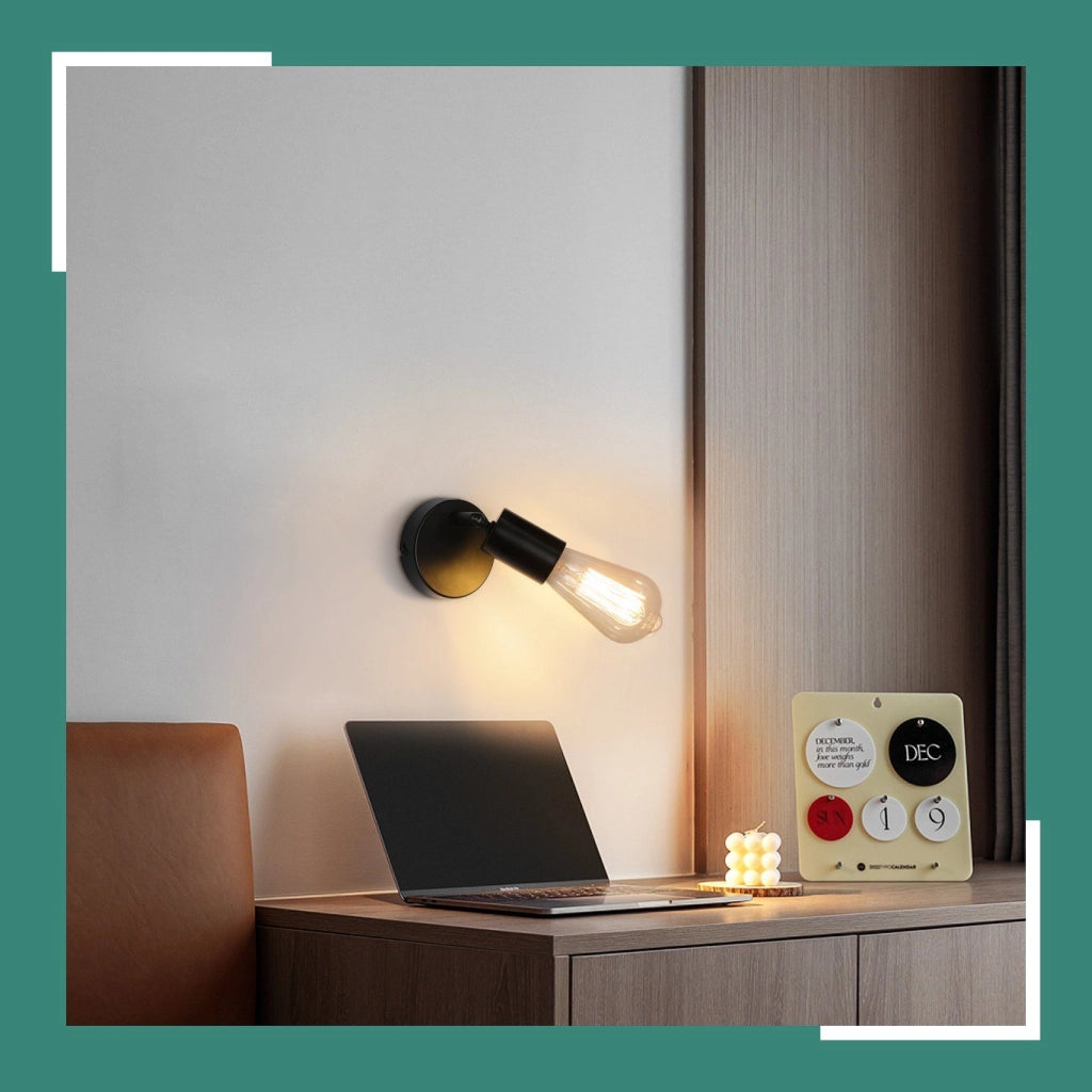 ZMH Faretto da soffitto LED neri 1 fiamma E27 vintage