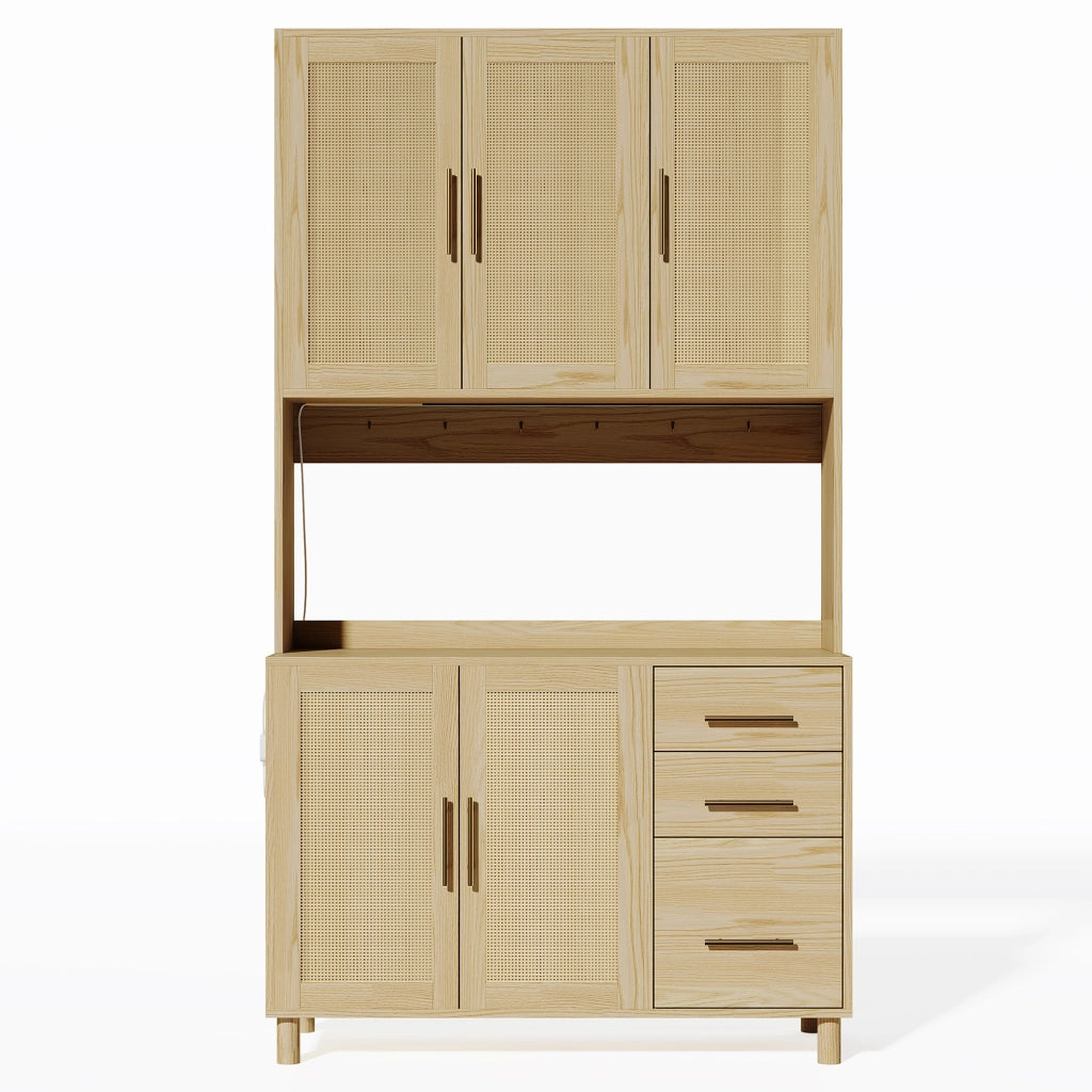 Credenza Buffet con LED, Cassetti e Ripiani ¨C MINIMAL ¨C Bianco/Oro, 183 cm