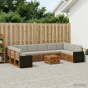 Set di divani da esterno 11 pcs Naturale e Grigio Chiaro 3384932