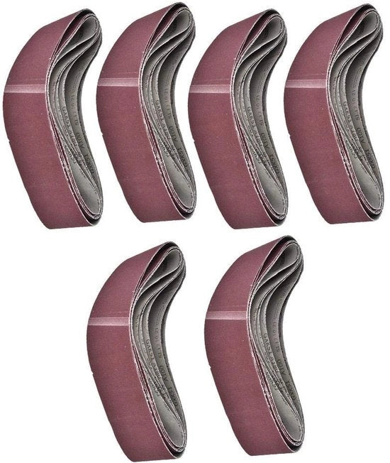 Set di cinture di abrasione 6 pezzi 915 x 100 mm - Cinture di abrasione 60/80/100/120/150/180 - Ossidiana di alluminio - Lavorazione del legno - Hardware metallico - Ottimo effetto di abrasione superficiale - Strumenti di abrasione