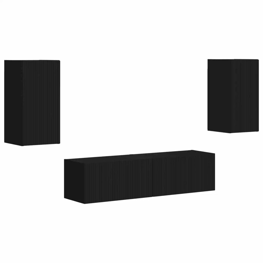 Set mobile TV 4 pcs Nero Legno multistrato