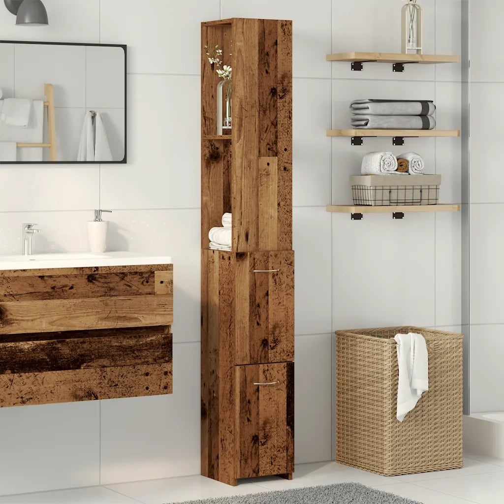Mobile da Bagno | Armadio da bagno Legno Antico 25x25x170 cm in Truciolato
