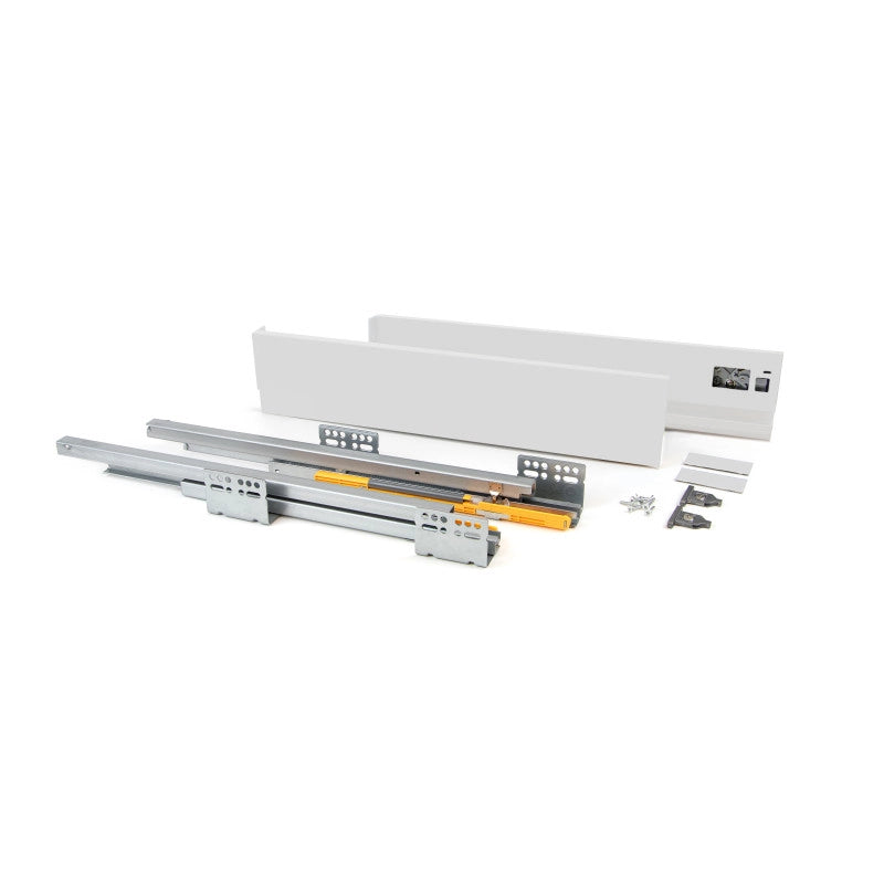 Cassetto esterno Concept 30kg, altezza 105mm, profondità 450mm, Acciaio, Verniciato bianco