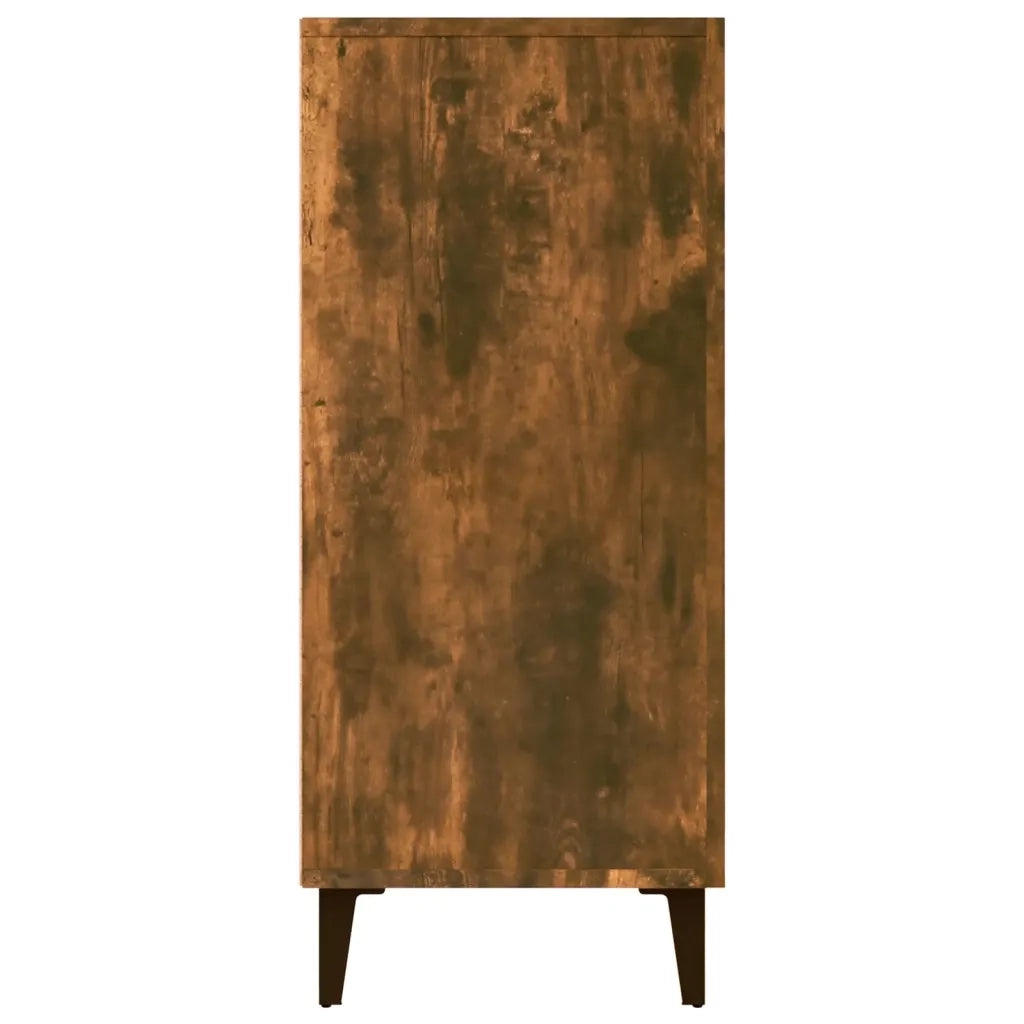 Credenza Rovere Fumo 90x34x80 cm in Legno Multistrato 817462