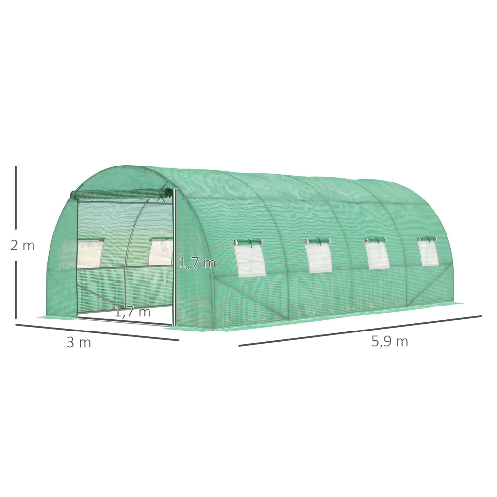 Serra da giardino tunnel in plastica e acciaio ¨C Xylo ¨C verde