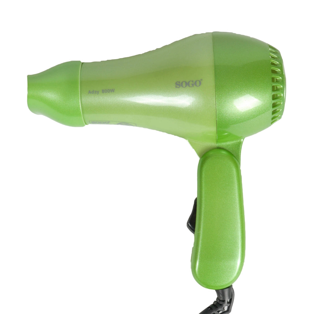 Asciugacapelli Pieghevole con Concentratore - 800W Verde