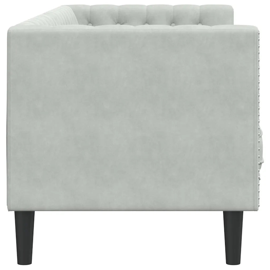 Divano Grigio chiaro 194 x 74,5 x 70,5 cm Velluto 42013022