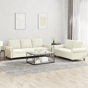 Set di Divani 2 pz con Cuscini Crema in Velluto 3202258