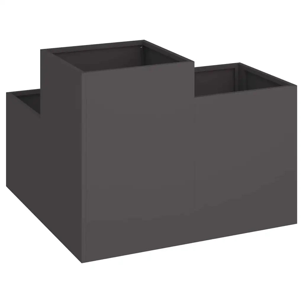 Vaso da giardino Nero 100 x 100 x 60 cm Acciaio