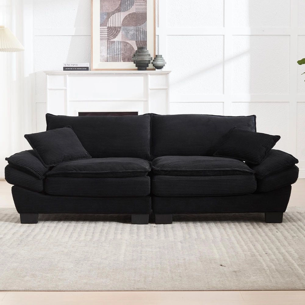 Divano due posti moderno - Xylo - nero, coperta, adatto camera da letto