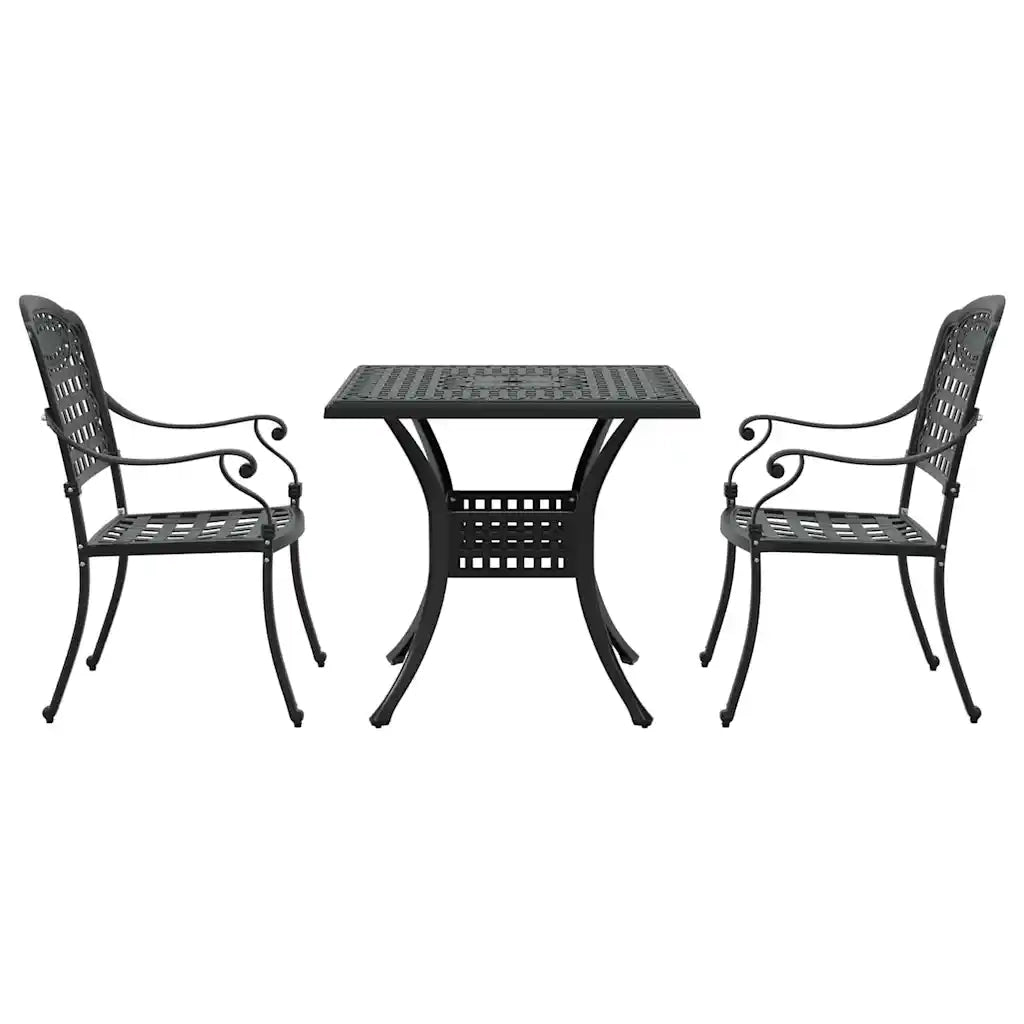 Set di Tavolo da Giardino 3 pcs Nero Alluminio pressofuso 3334725