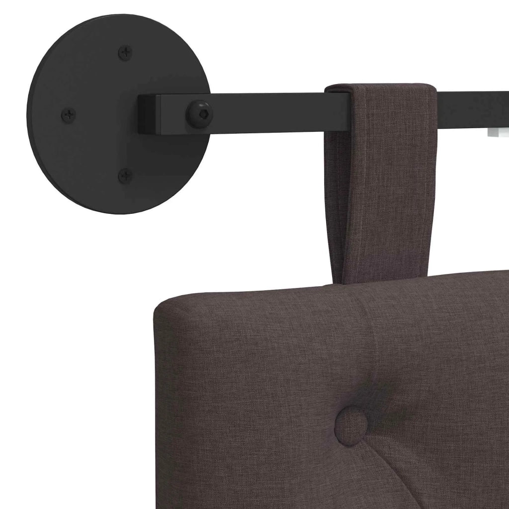 Testiera | Testata sospesa Con luce LED Marrone Scuro Tessuto
