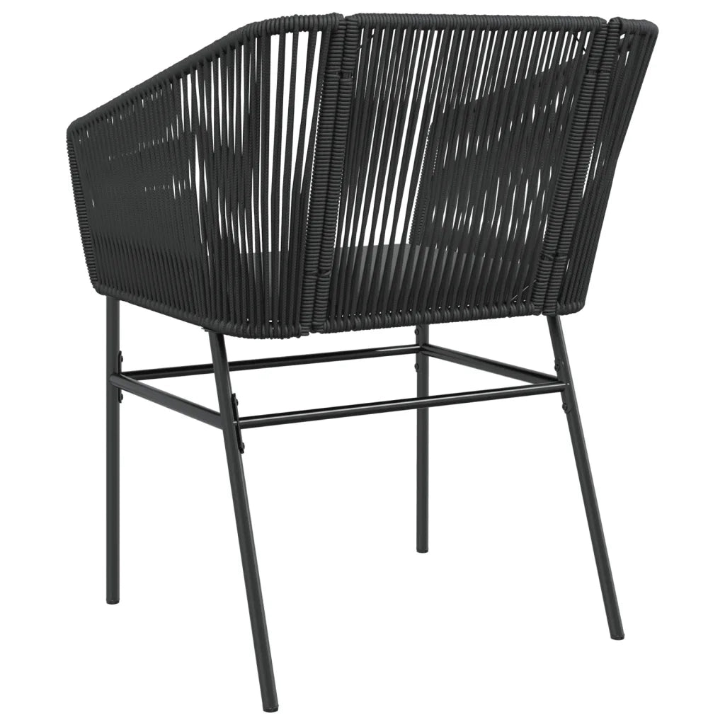 Sedie da Giardino con Cuscini 2 pz Nere in Polyrattan 369102