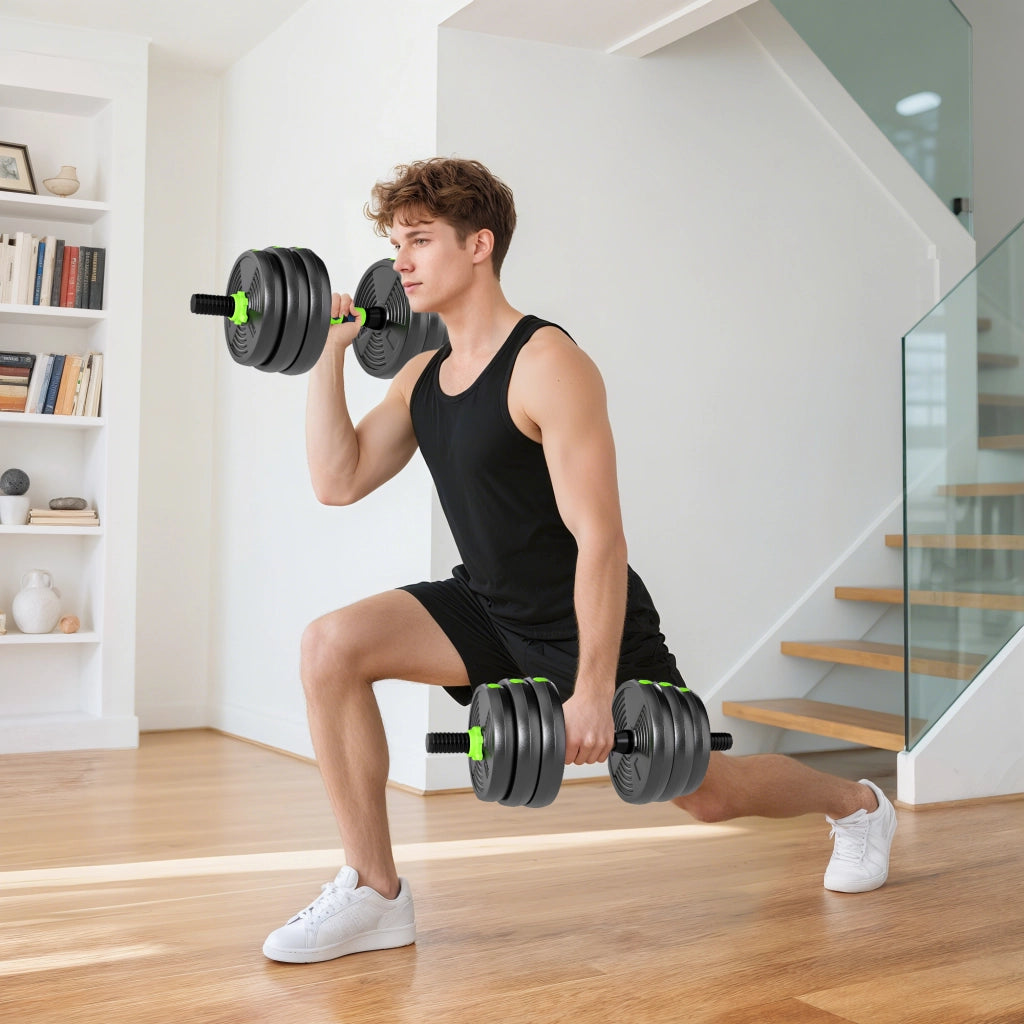 Set di manubri regolabili 20 kg ¨C Minimal ¨C verde