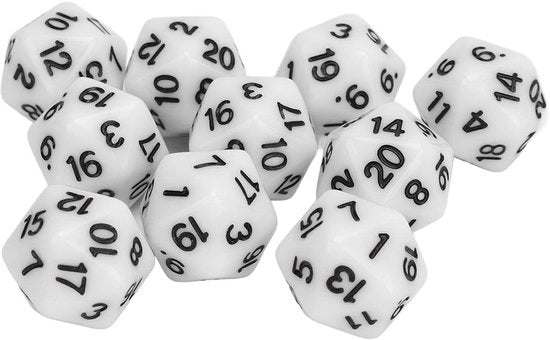 Set di Dadi Poliedrici in Plastica - 10 Pezzi - Duraturo - Resistente ai Graffi - Per Giocchi da Tavolo/Attività Matematiche
