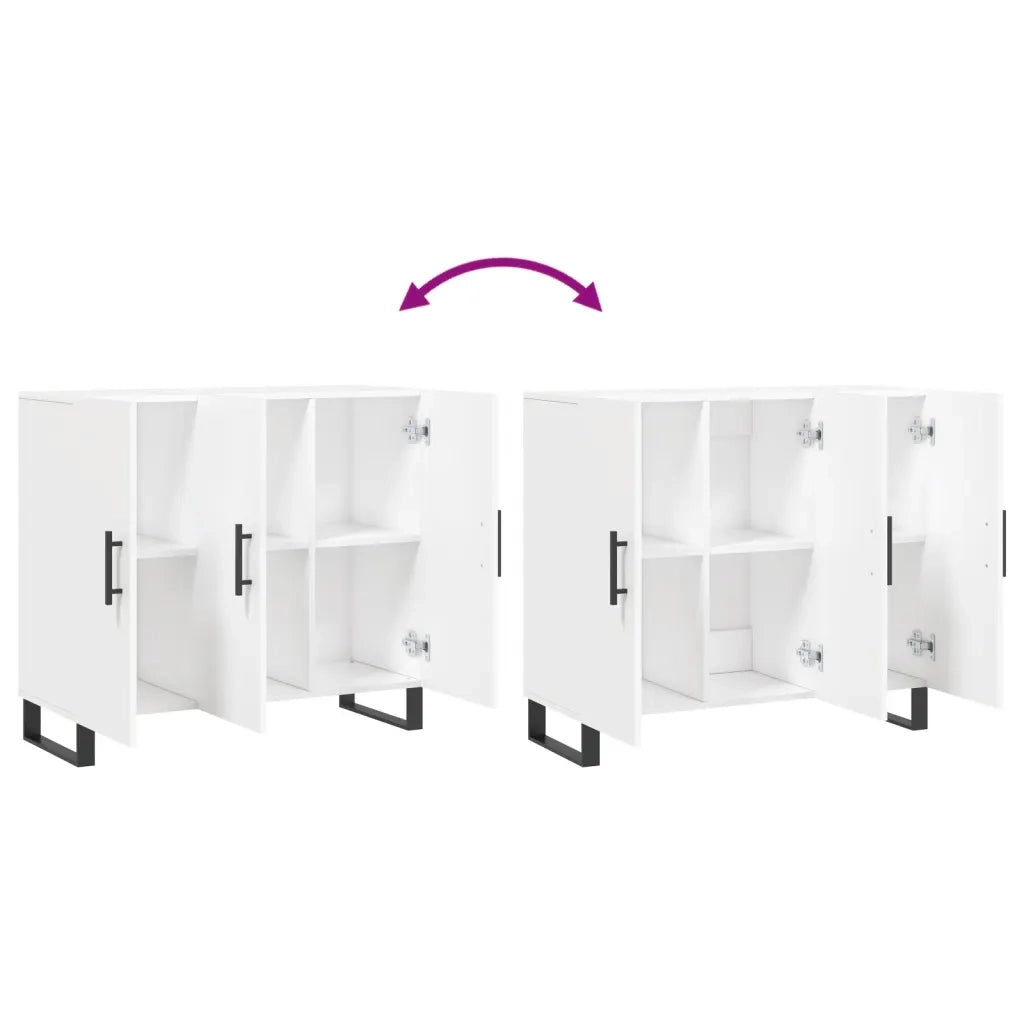 Credenza Bianca 90x34x80 cm in Legno Multistrato 828132