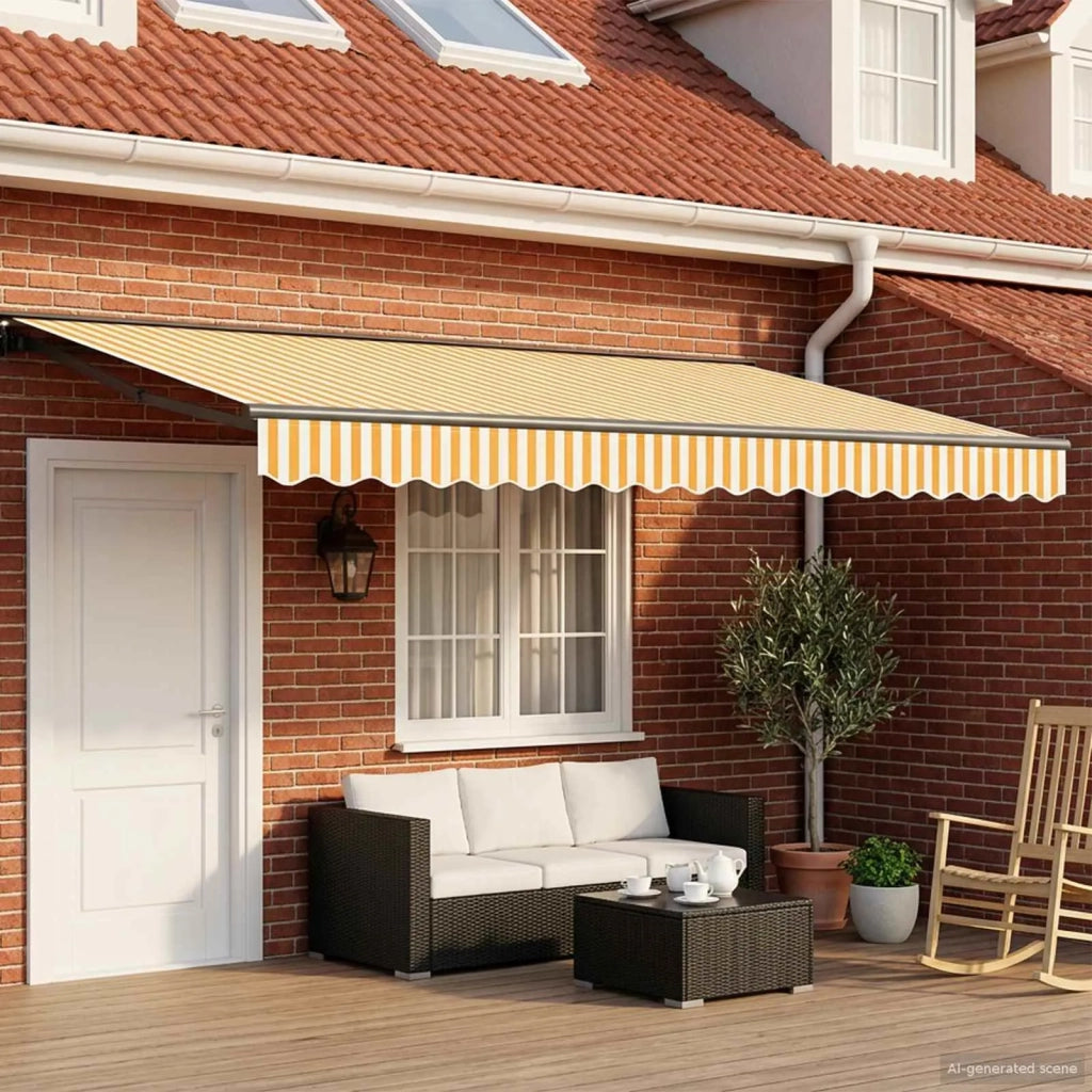 Cornice per Tenda Manuale con LED 4 × 3,5 m 3420859