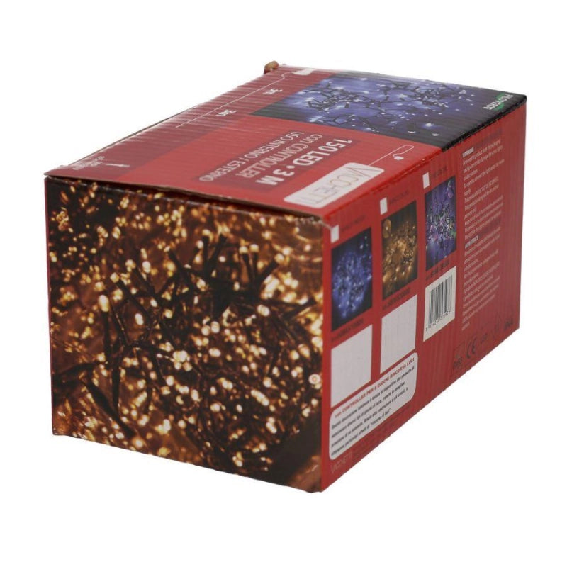 Set di 2 Luce filo 150 led multicolore controller cm 300 al. fissa uso esterno