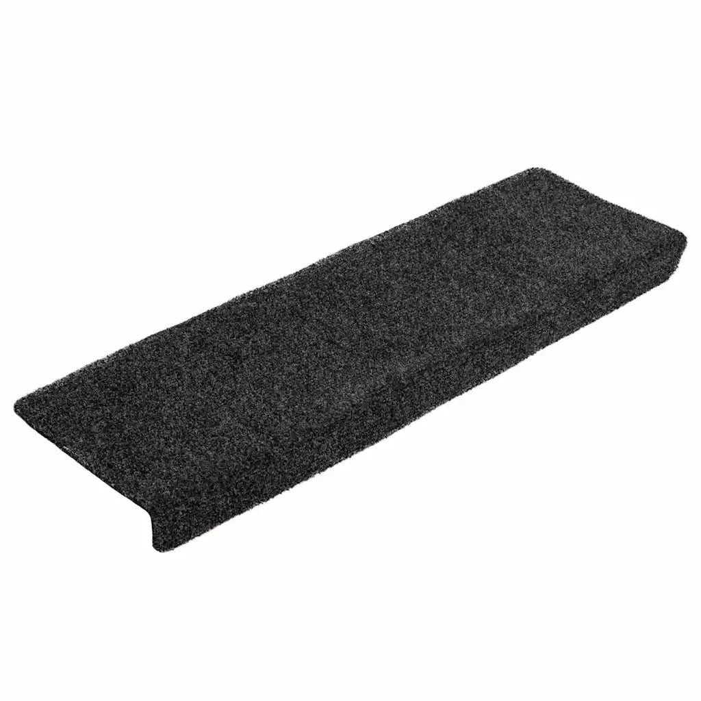 Tappetini per scale autoadesivi 20 pz 65x21x4 cm neri bordo rettangolare 3365717