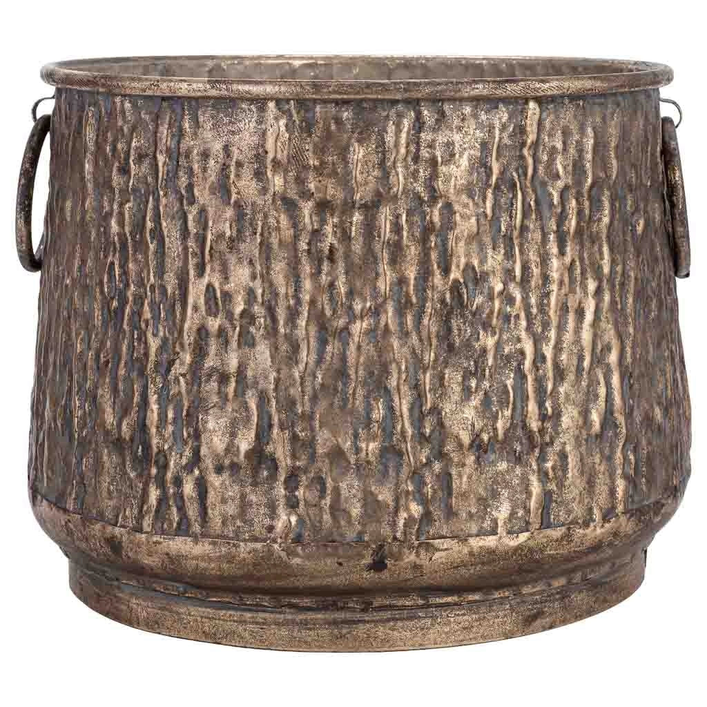 Vaso in metallo dorato 32x32x24,5h cm