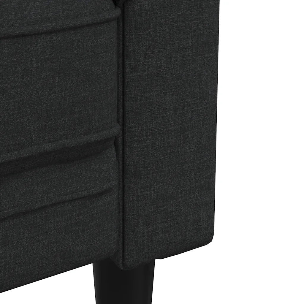 Divano Chesterfield a 2 Posti-Sofa 2 Posti-Divanetto Nero in Tessuto