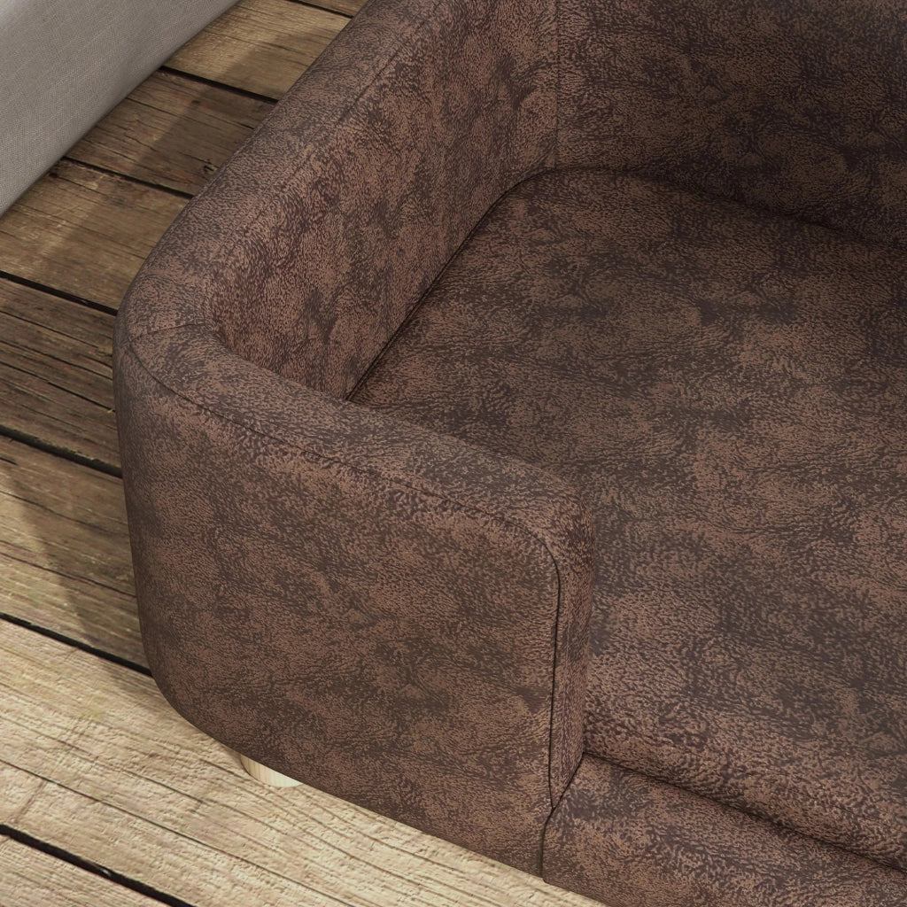 Letto per cani e gatti con cuscino ¨C Minimal ¨C 74x48.5x31 cm in microfibra marrone