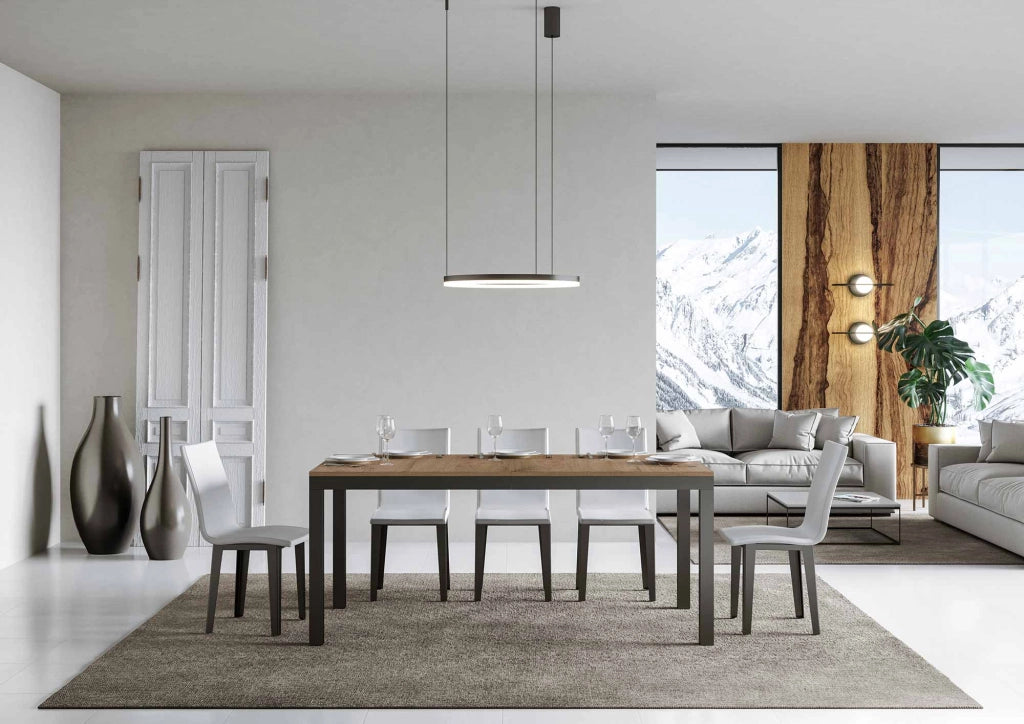 Tavolo allungabile 90x180/284 cm Every Evolution Quercia Natura telaio Antracite