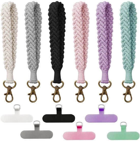 Cinturino per telefono - Macramé - Anti-perdita - Cinturino regolabile - Accessorio moda con colore