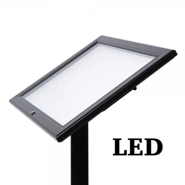 Leggio Menu per esterni Led Nero Ristoranti Alberghi Bed and Breakfast - A4 LED