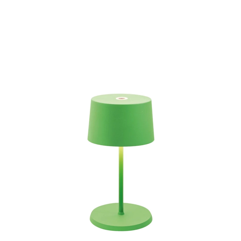 Lampada a led da tavolo Olivia pro mini verde mela ricaricabile e dimmerabile