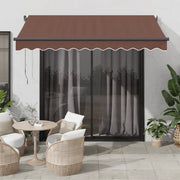 Tenda da Sole Retrattile Automatica con LED Marrone 350x250 cm 3310207