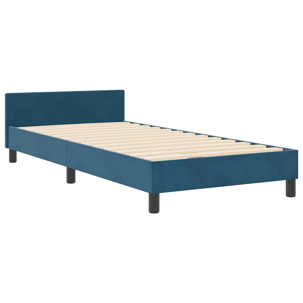 Letto a molle con testiera Blu Scuro 90 x 200 cm Velluto 3344985