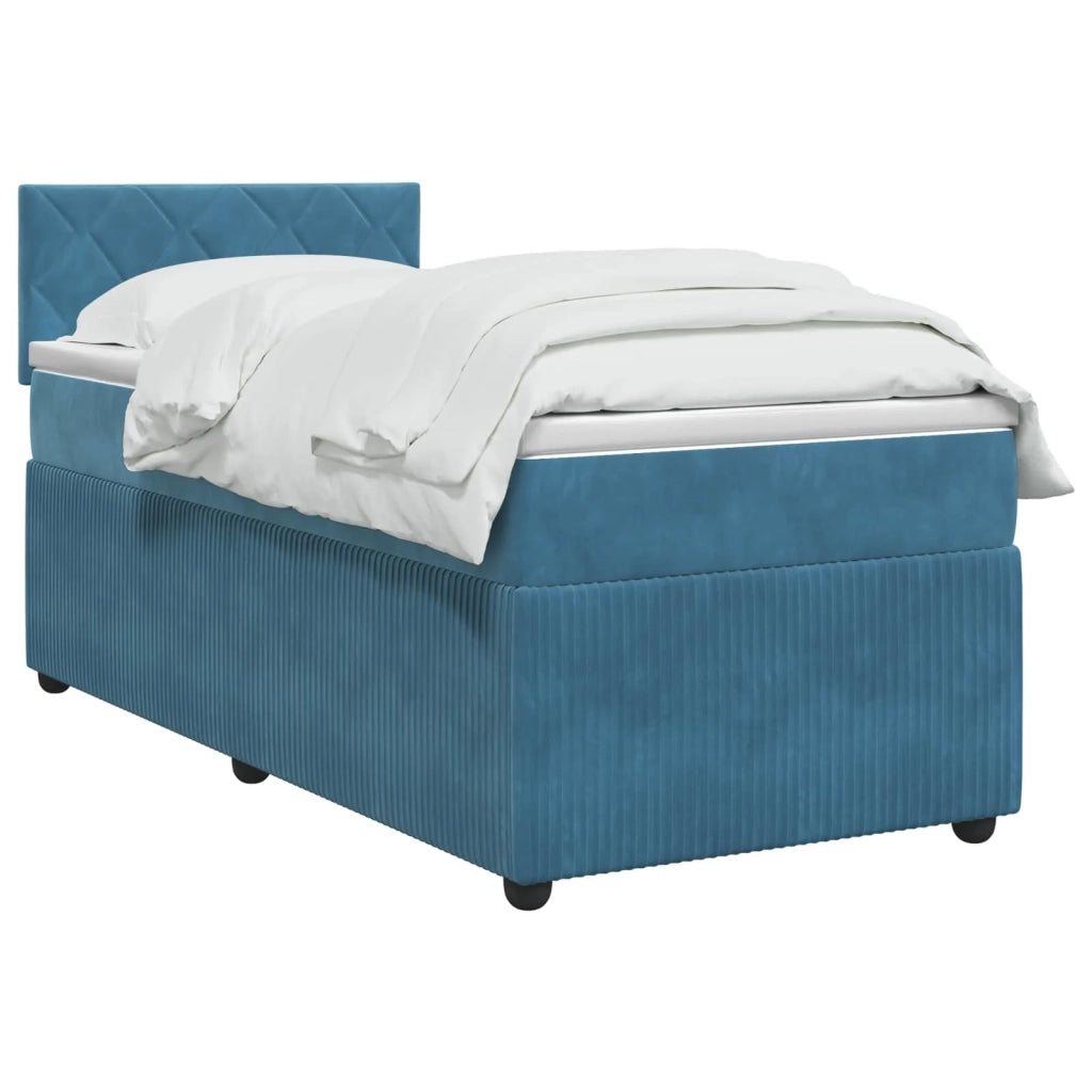 Letto box spring con materasso Blu Scuro 90 x 190 cm Velluto 3451593
