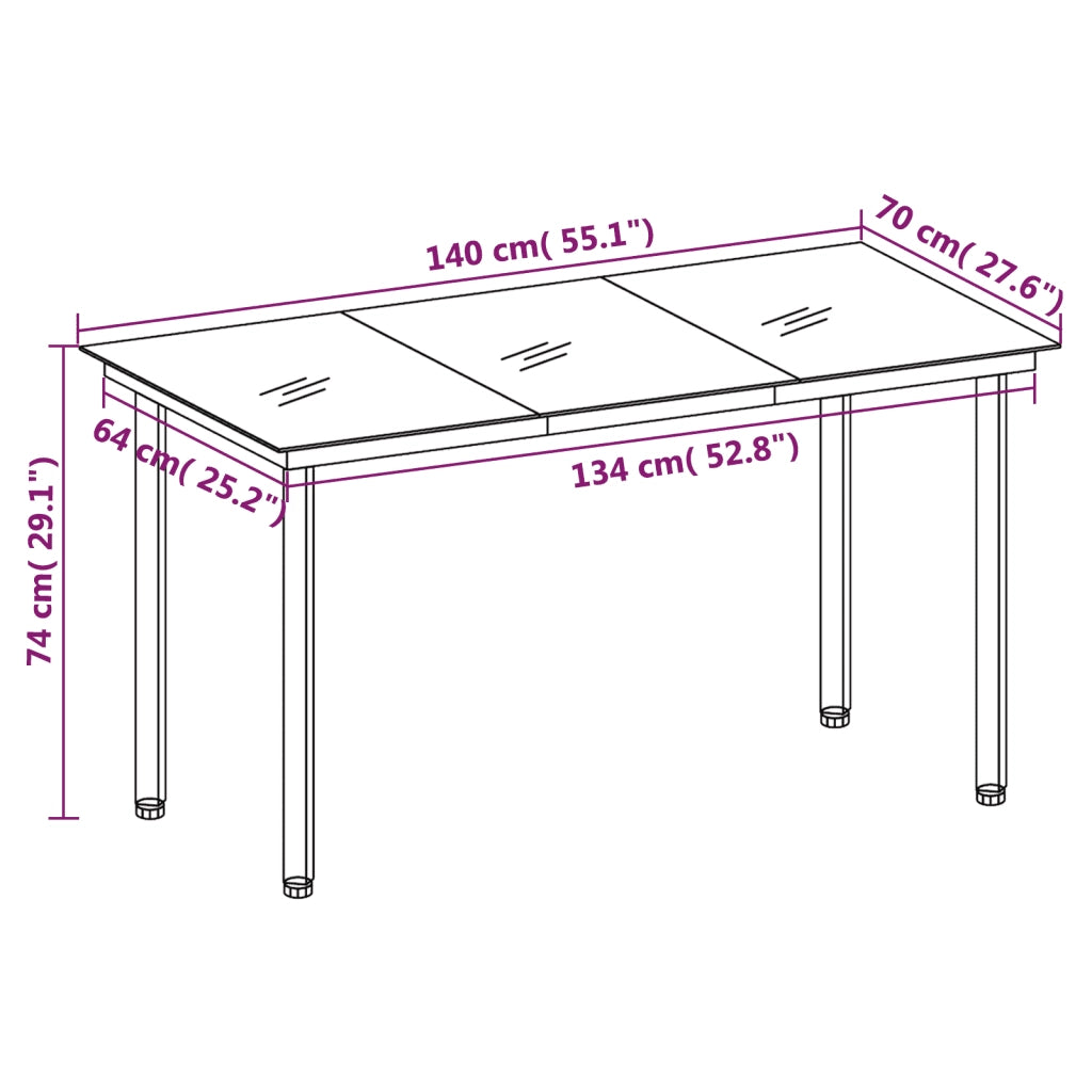 Set da Pranzo da Giardino 7 pz Grigio Chiaro 3099646