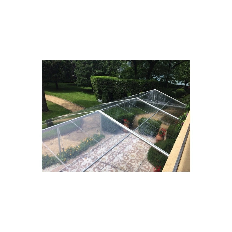 Telo PVC Trasparente 2,7x5m, 0,50mm Spessore, 650g/m² - Telo Cristal Solo Rinforzato sui Lati - Anti-UV, Impermeabile - Qualità Made in Italy