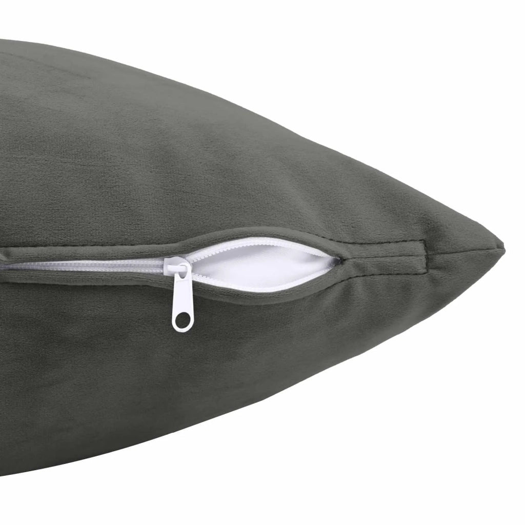 Federa 2 pcs HEERLEN Grigio Scuro 65 x 65 cm Velluto 912877